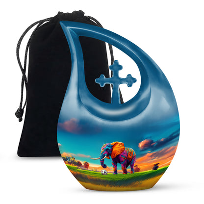 Playful Elephant Artwork Urn - Artistic Elephant Urn For Mom And Dad