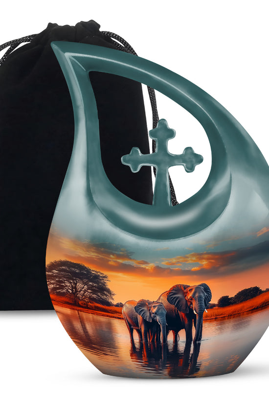 Elephant Mother Bond Memorial Urn - Peaceful Cremation Urn For Mother