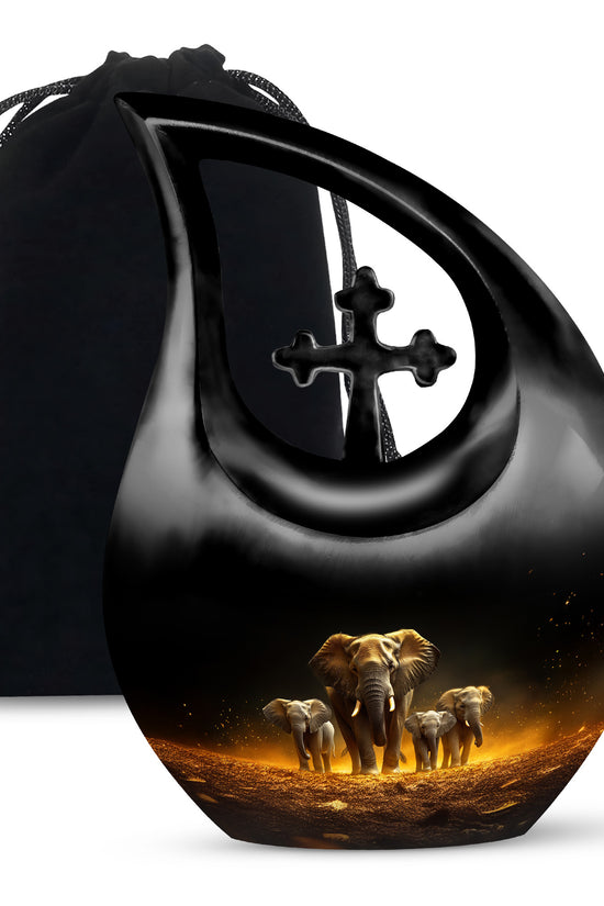 Strong Elephant Mother Memorial Urn - Loving Family Memorial Urn For Mother