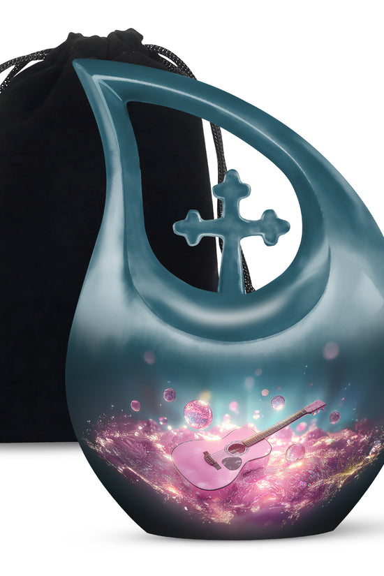 Beautiful Pink Guitar - Unique Large Burial Urns For Women Ashes