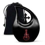 Black Guitar Memorial Urn - Artistic Funeral Urns For Women Ashes