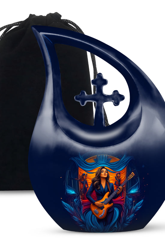 Artistic Guitar Burial Urn - Beautifully Crafted Funeral Urns For Women