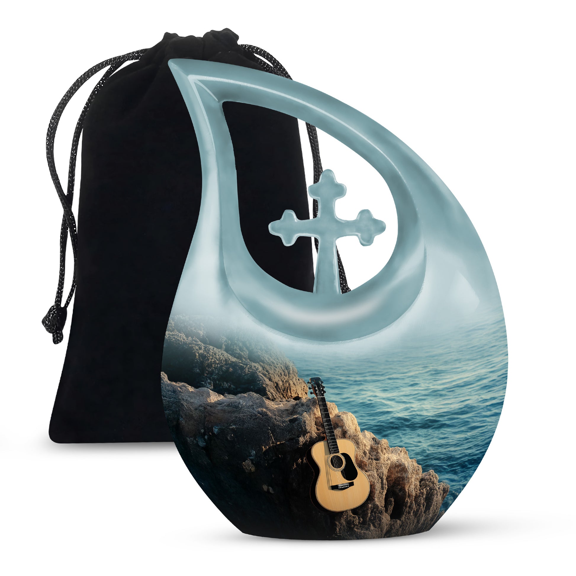 Music Guitar Cremation Urn -Beach Theme Urn For Ashes