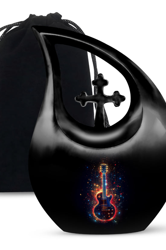 Heavenly Guitar Tribute Urn - Memories Urn For Adults