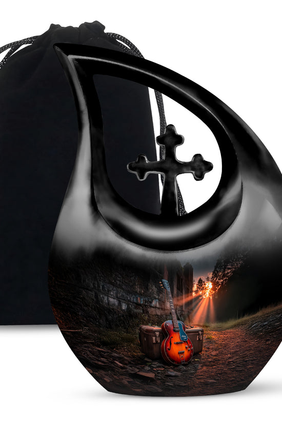 Guitar Memorial Urn - Musical Theme Cremation Urn For Adult Ashes