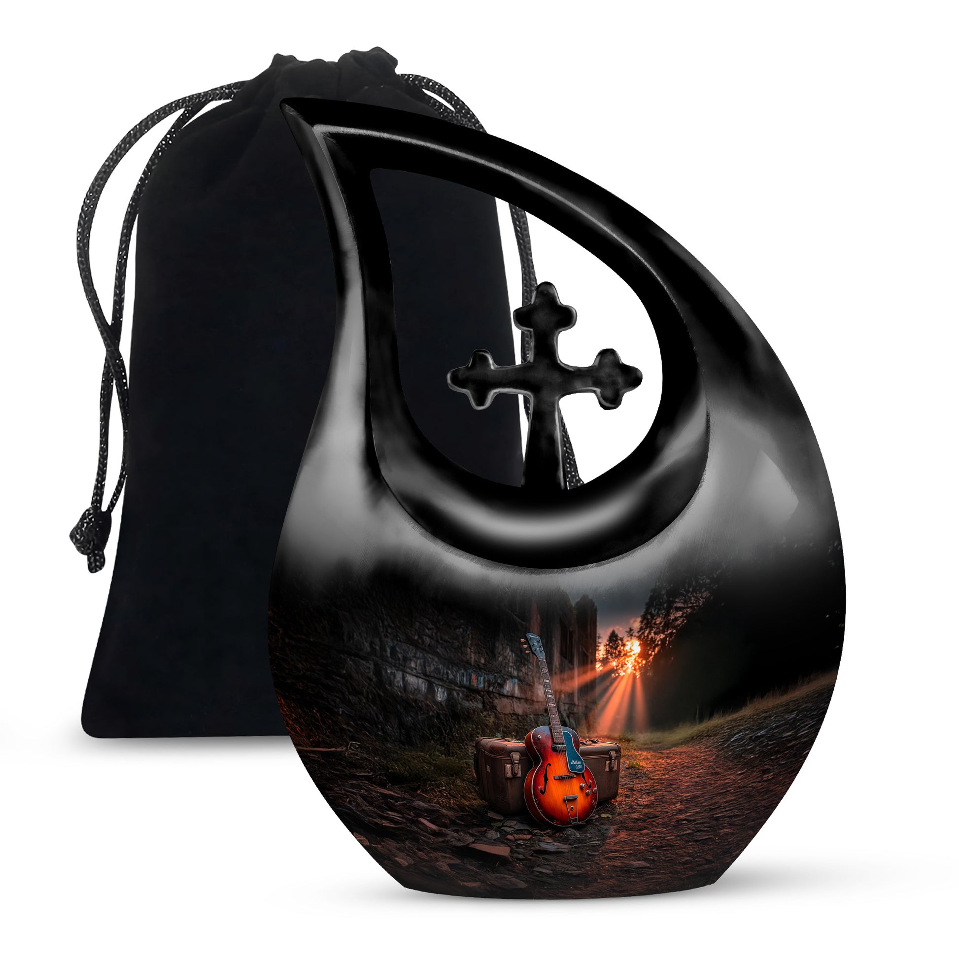 Guitar Memorial Urn - Musical Theme Cremation Urn For Adult Ashes