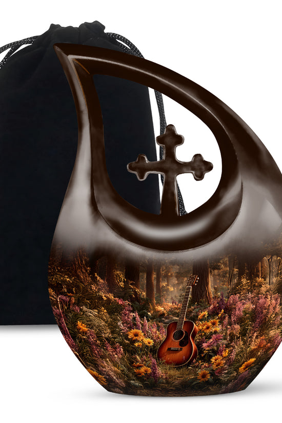 Guitar Theme Funeral Urn - Beautiful Cremation Urn For Loved Ones