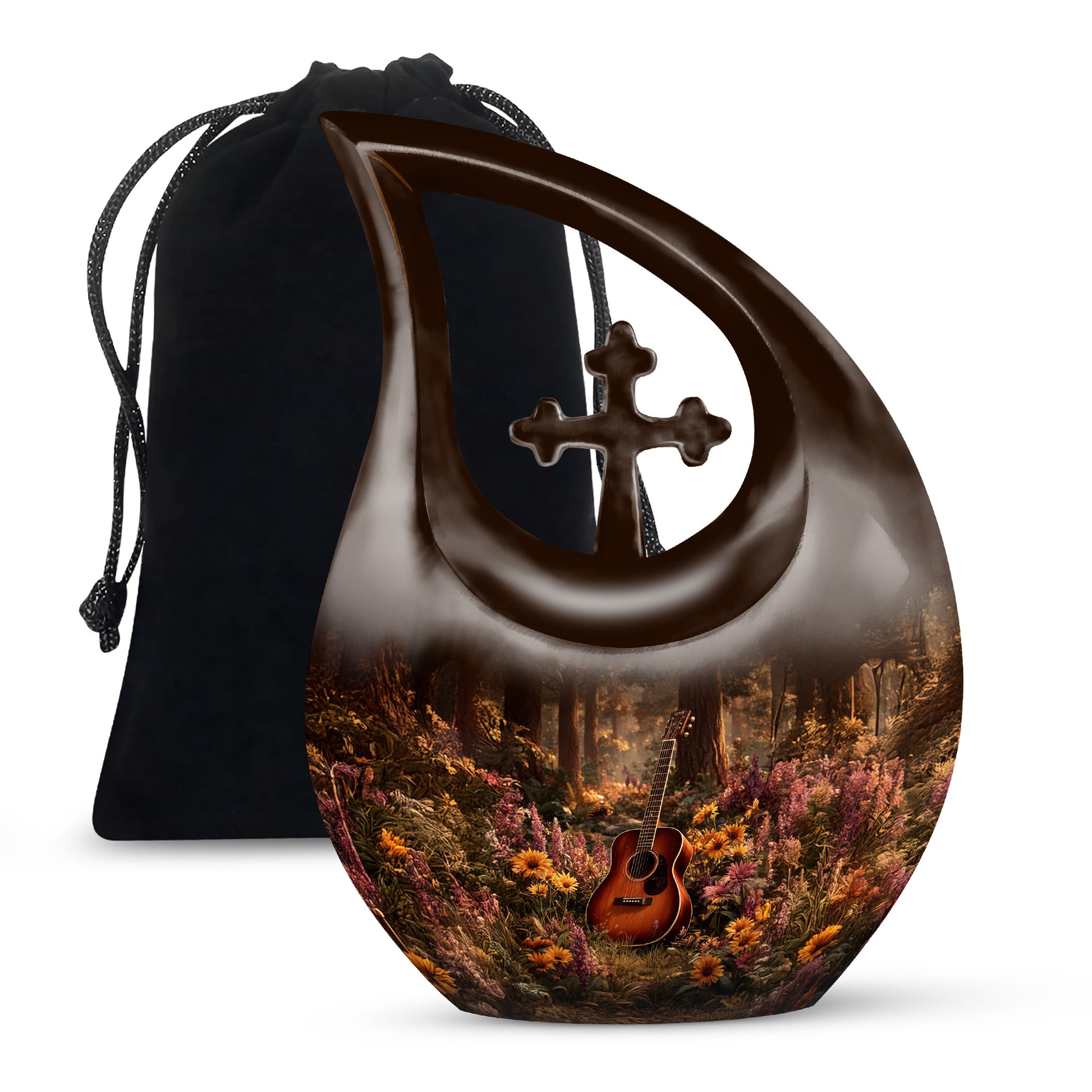 Guitar Theme Funeral Urn - Beautiful Cremation Urn For Loved Ones