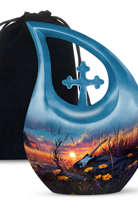 Peaceful Guitar Cremation Urn - Musical Tribute Urn For Loved Ones
