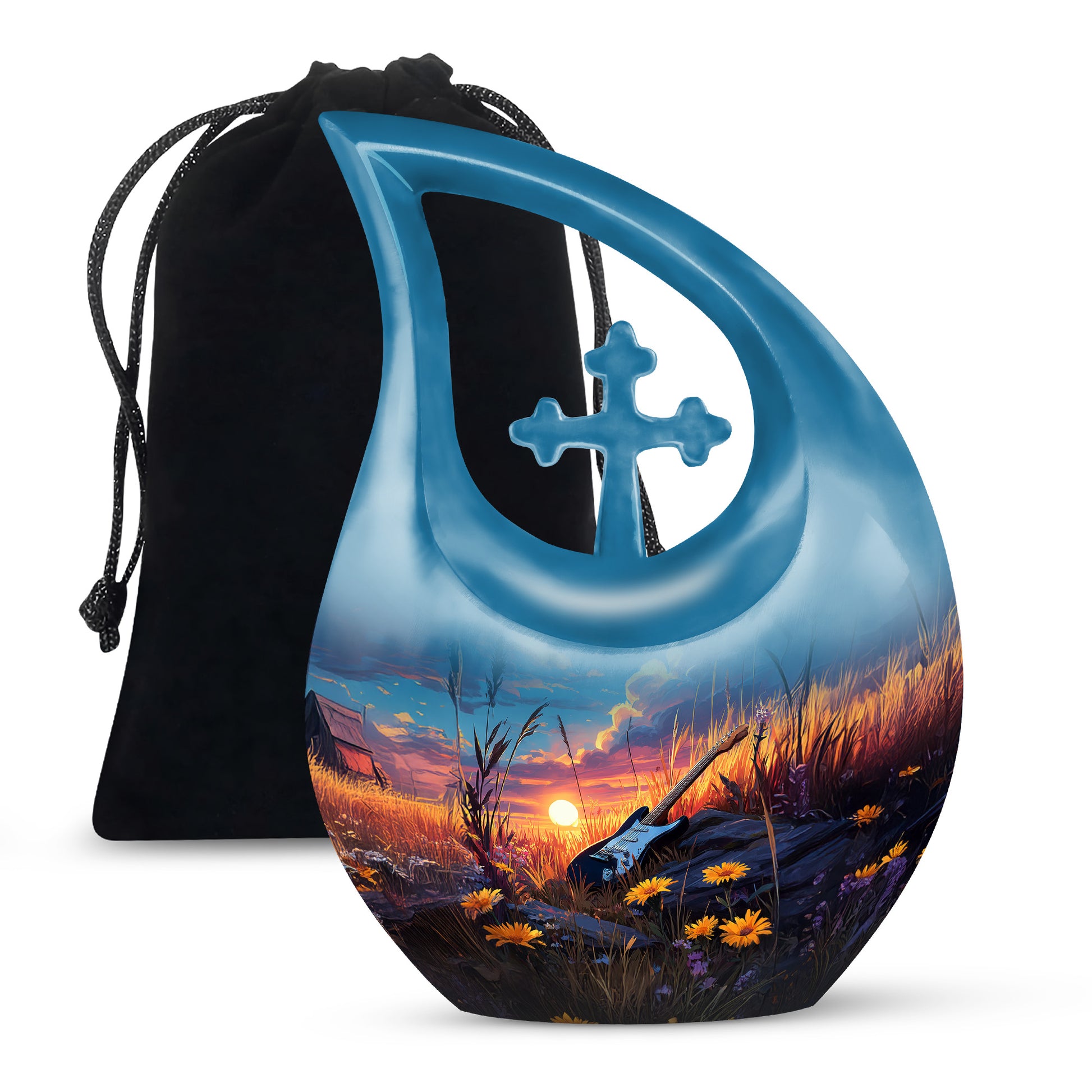 Peaceful Guitar Cremation Urn - Musical Tribute Urn For Loved Ones