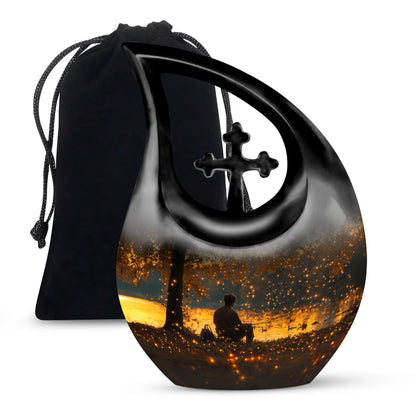 Fishing Sunset Themed Urn - Beautiful Cremation Urns For Male Ashes