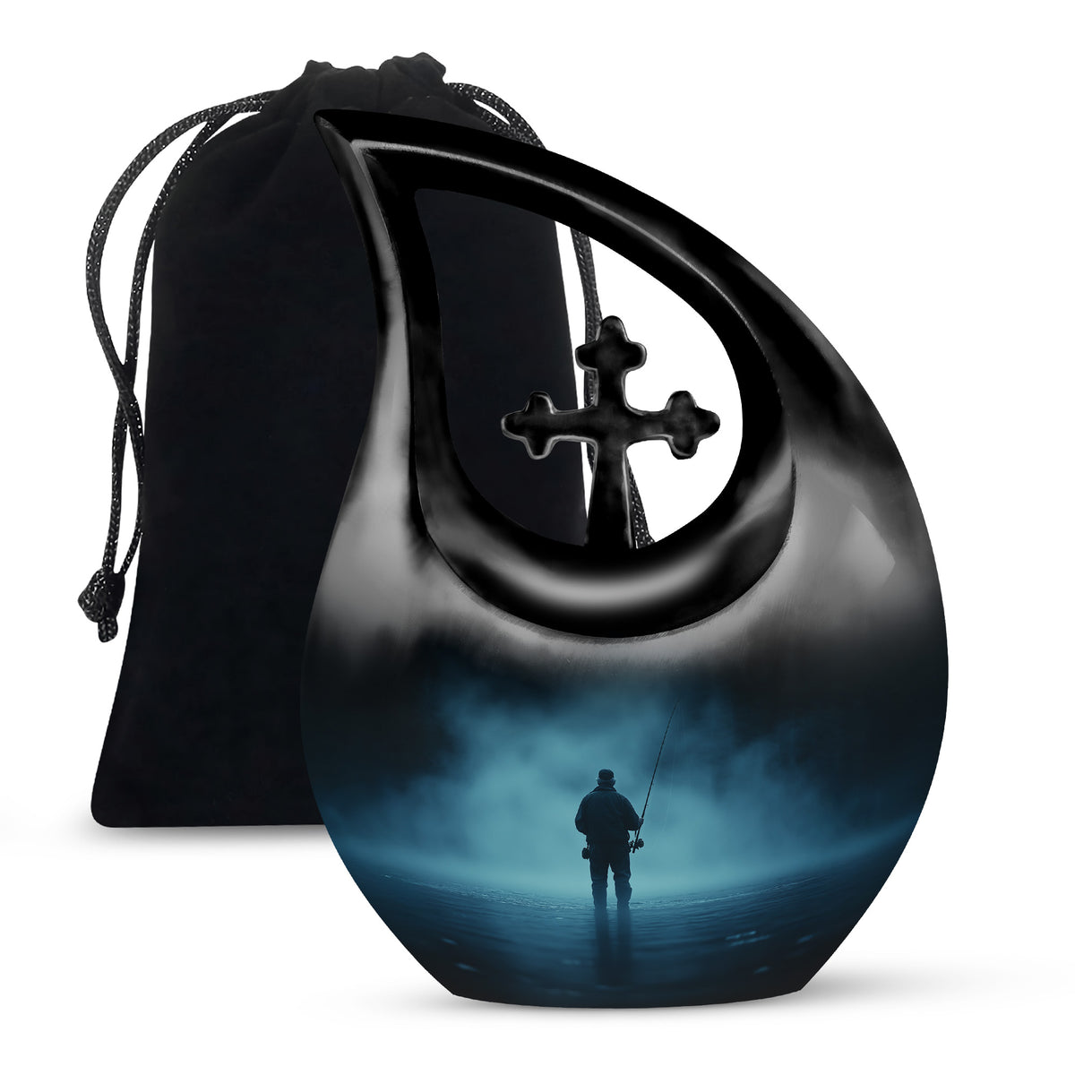 Fishing Funeral Urn – Peaceful Lake Memorial Urn For Adults