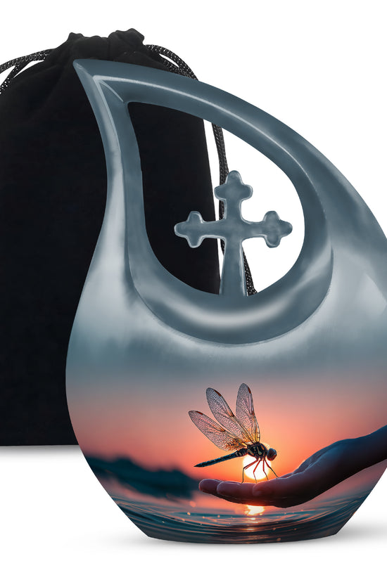 Nature Dragonfly Memorial Urn – Sunset Cremation Urn For Adult Ashes