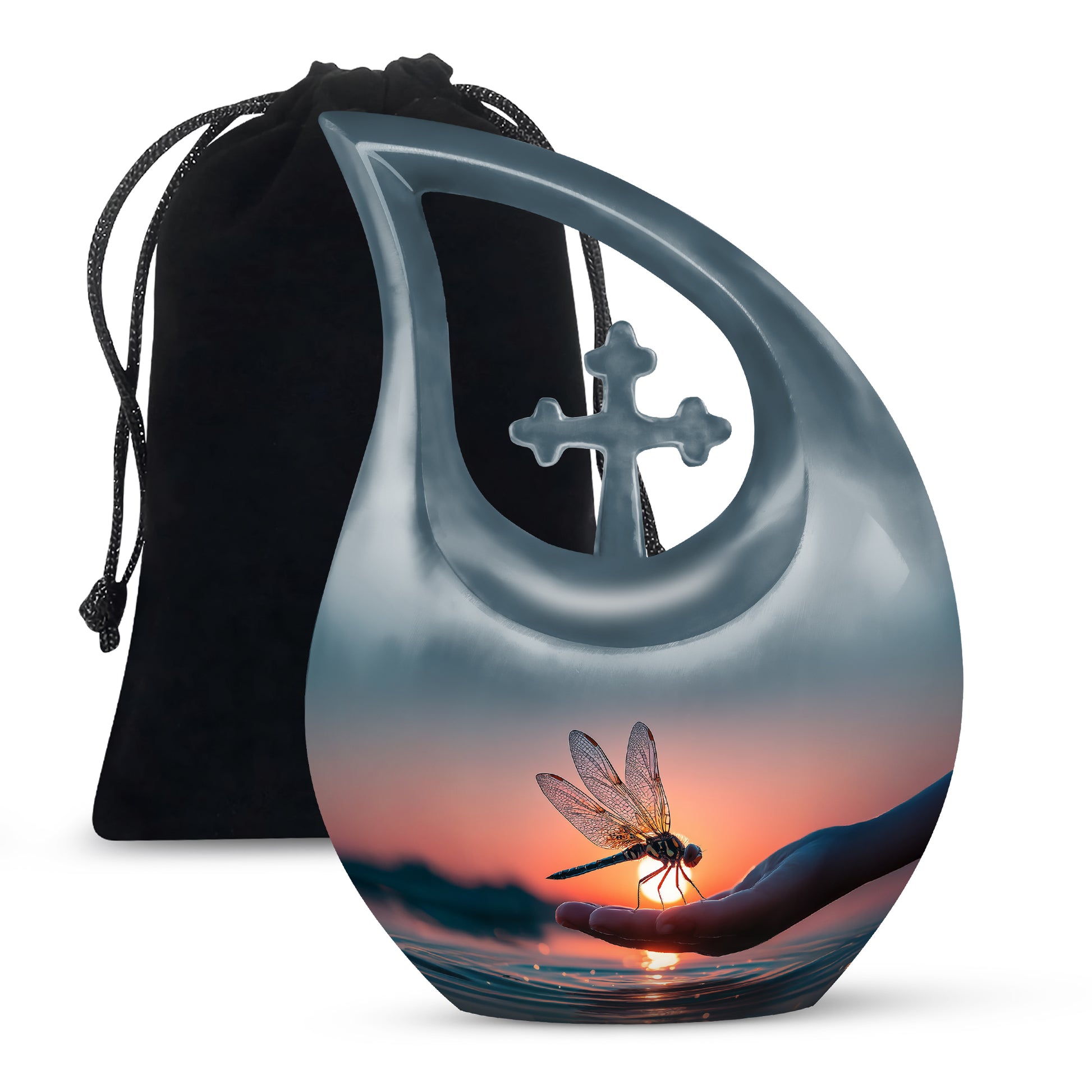 Nature Dragonfly Memorial Urn – Sunset Cremation Urn For Adult Ashes