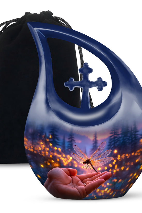 Dragonfly Forest Memorial Urn - Sunset Cremation Urn For Loved Ones
