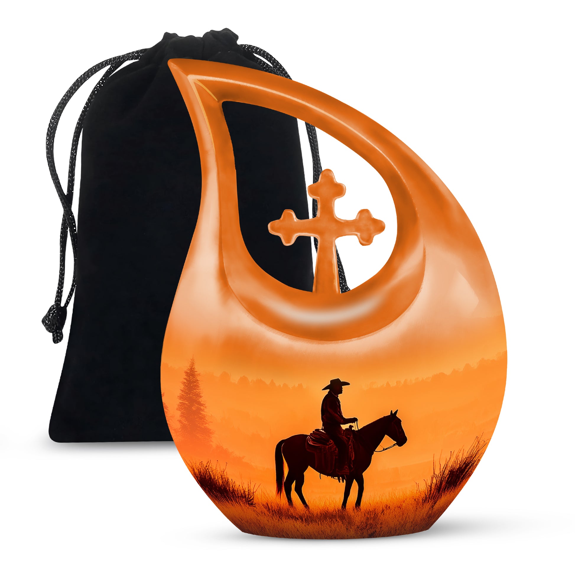 Cowboy Cremation Urns For Ashes - Beautiful Sunset Funeral Urns For Ashes