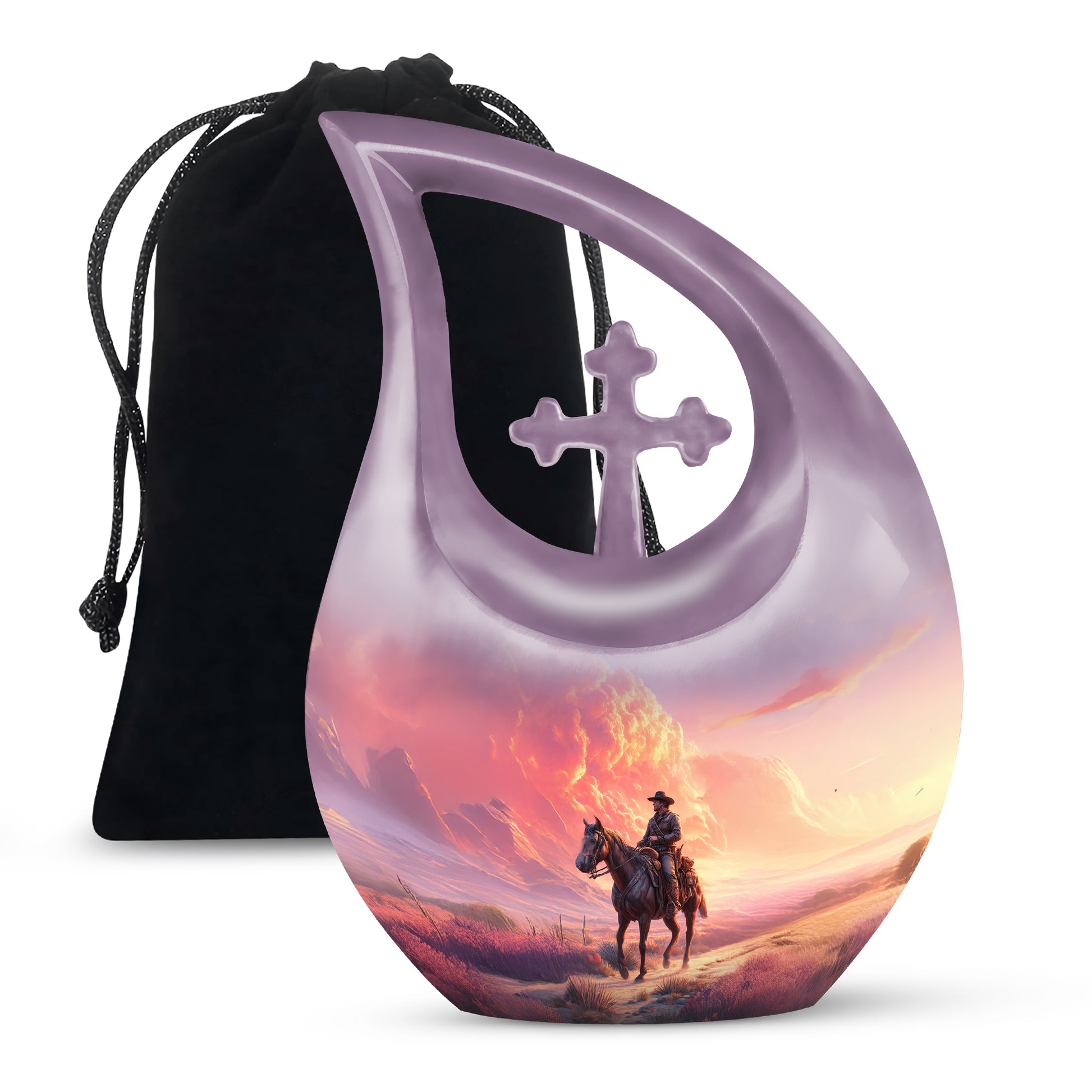 Cowboy Themed Funeral Urns - Beautiful Clowds Mountain Urns For Human Ashes