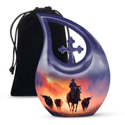 Cowboy Cremation Urns For Ashes - Sunset Memorial Urns For Pet Ashes
