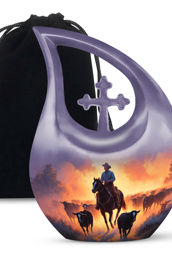 Cowboy Burial Urns For Ashes - Memorial Buria Urns For Pet Ashes