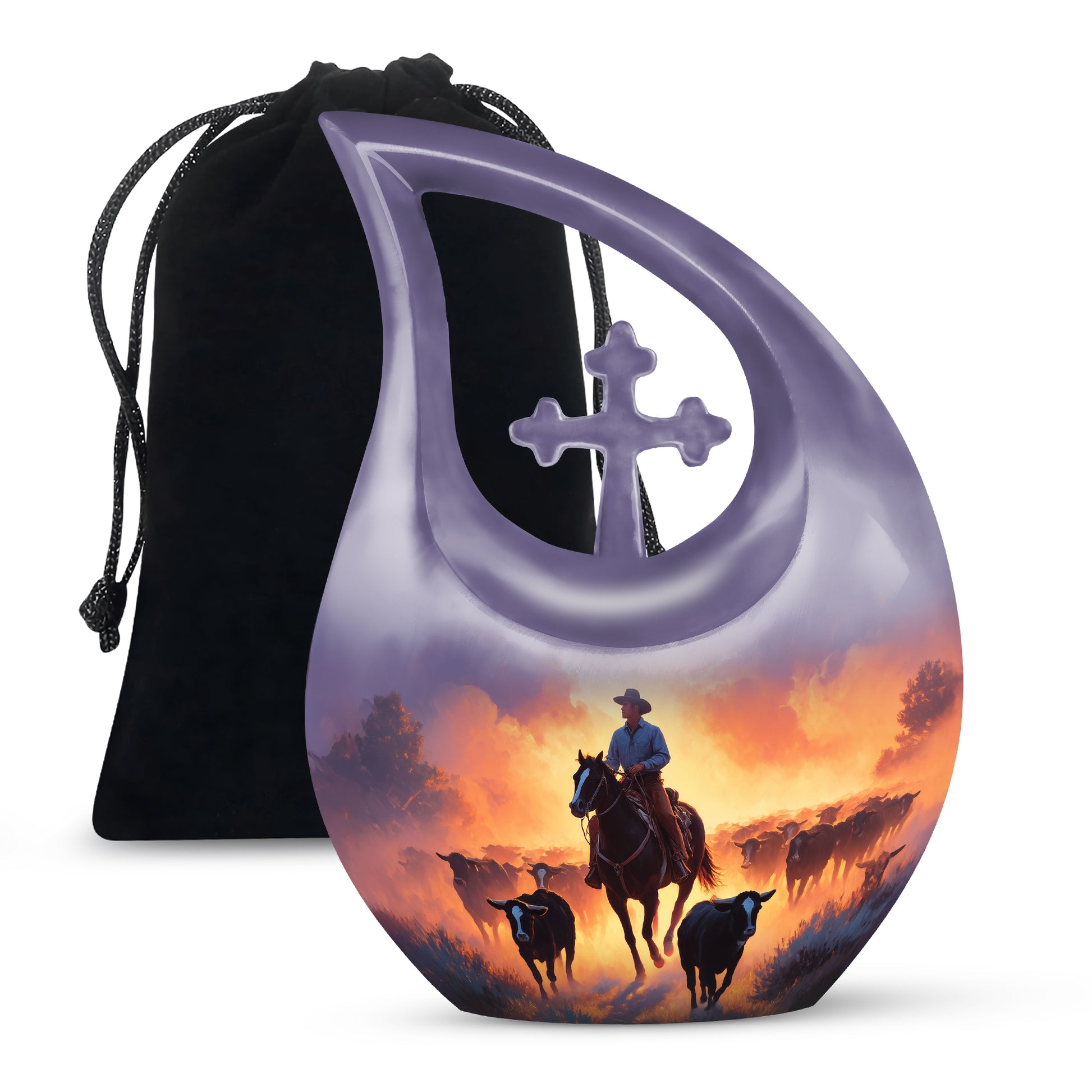 Cowboy Burial Urns For Ashes - Memorial Buria Urns For Pet Ashes