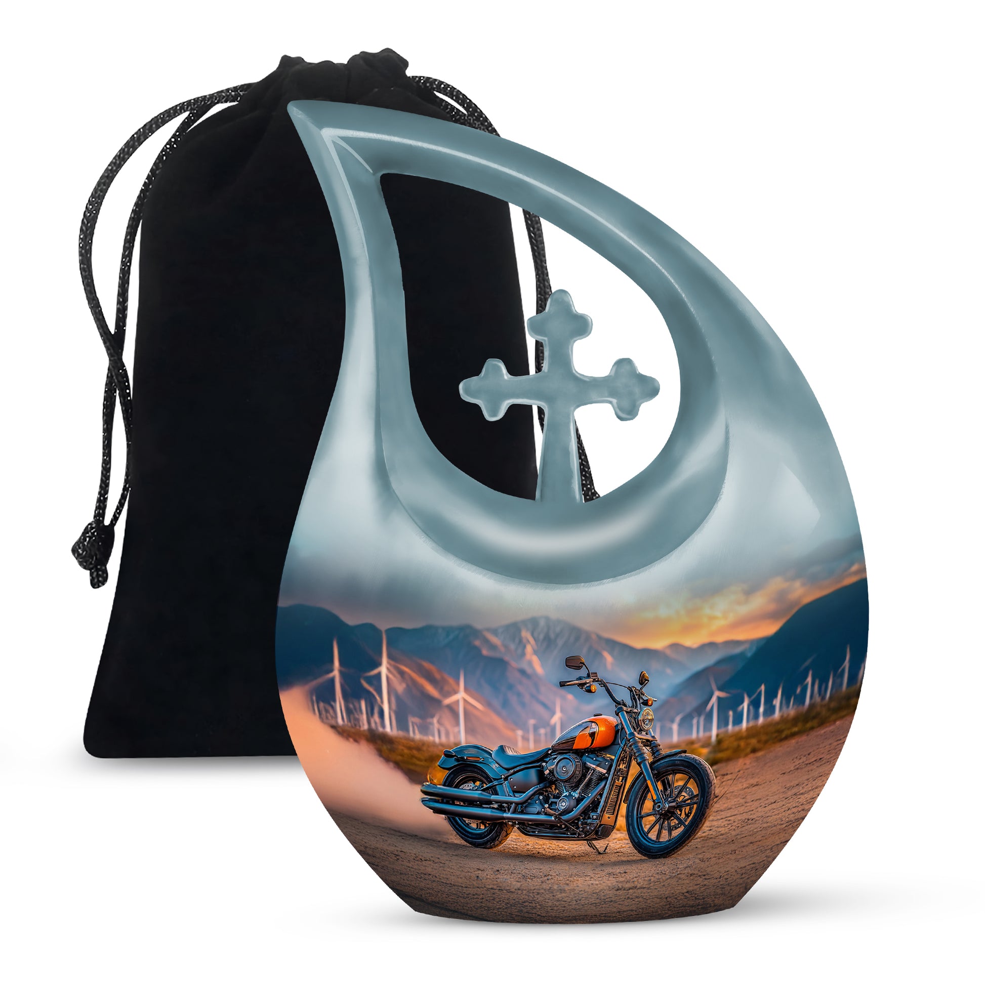 Motorcycle Funeral Urn For Men - Mountain Cremation Urn For Adult Ashes