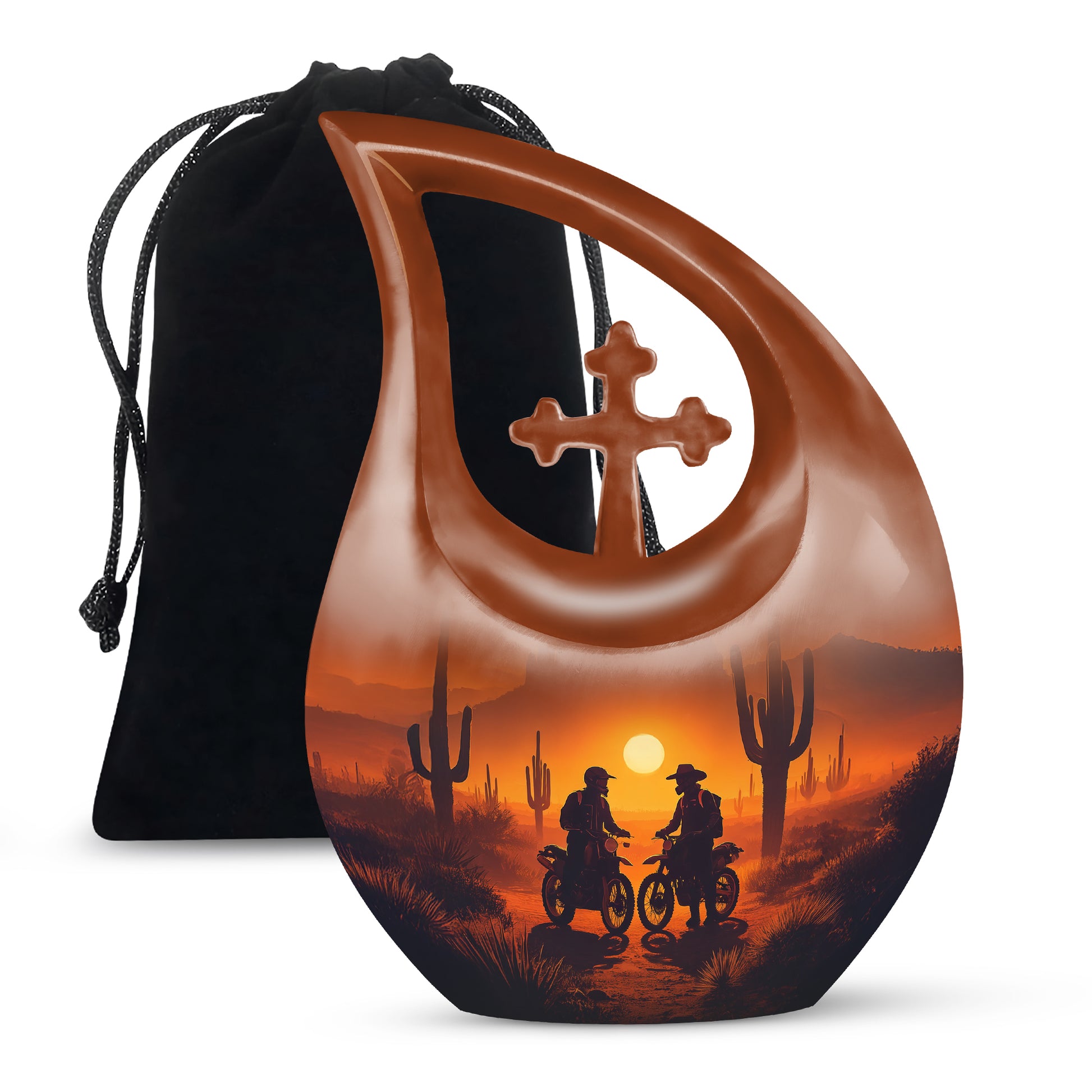 Desert Riders Memorial Urn - Beautiful Sunset Cremation For Human Ashes