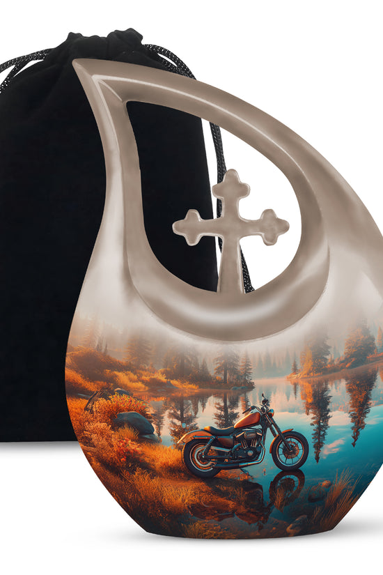 Scenic Forest Lake Cremation Urn - Memorial Urn For Loved Ones