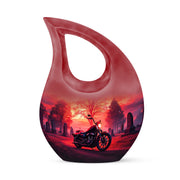 Inspiring Red Bike Testament Urn for Human Ashes - 10-inch, 200 cu in - Karyliz