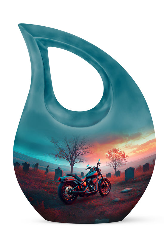 Regal Bike Memorial Cremation Urns - Teal 10-inch, 200 cu in - Karyliz