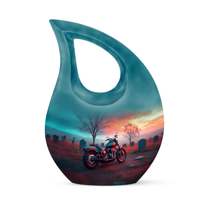 Regal Bike Memorial Cremation Urns - Teal 10-inch, 200 cu in - Karyliz