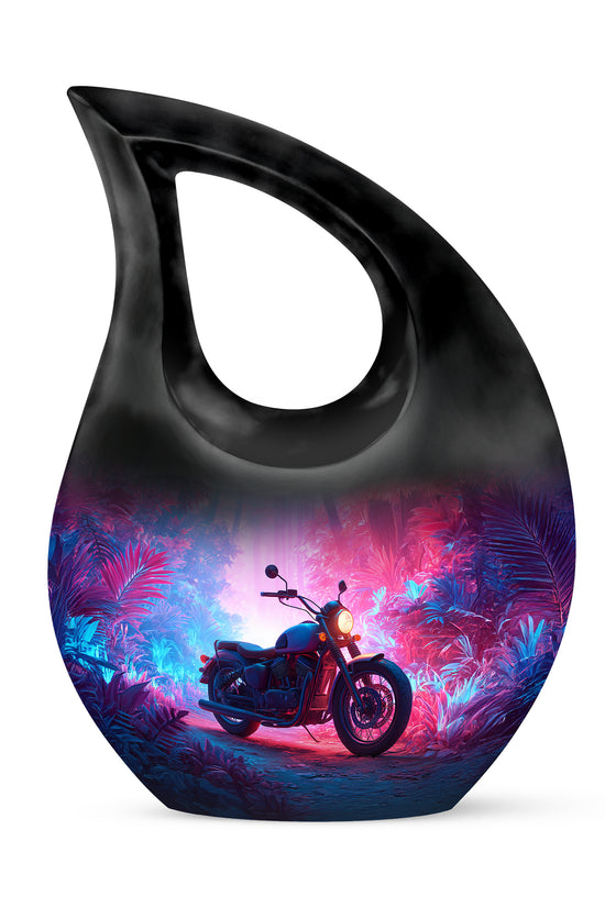 Blue Resounding Bike Memorial Urn for Ashes - 10-inch, 200 cu in - Karyliz
