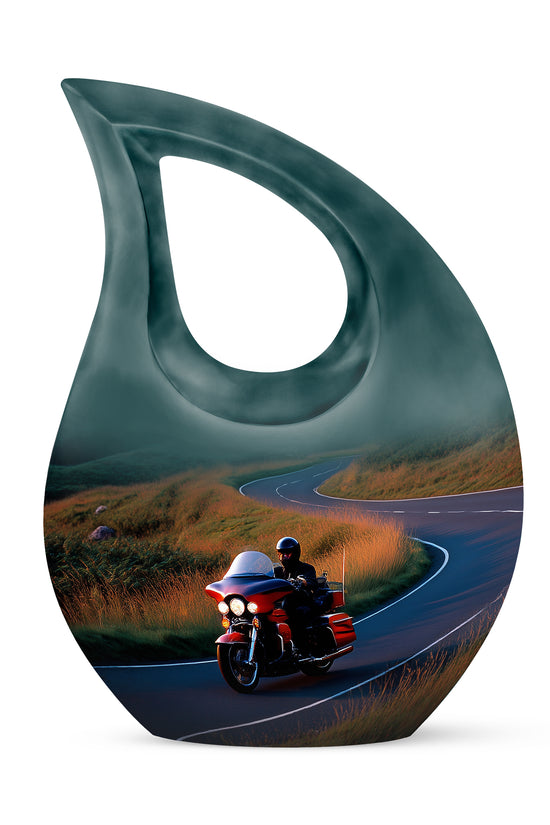 Blue Bike Cremation Urns - Opulent Dedication 10-inch, 200 cu in - Karyliz