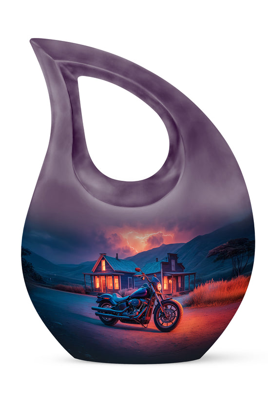 Remarkable Bike Memorial Cremation Urns - Blue 10-inch, 200 cu in - Karyliz