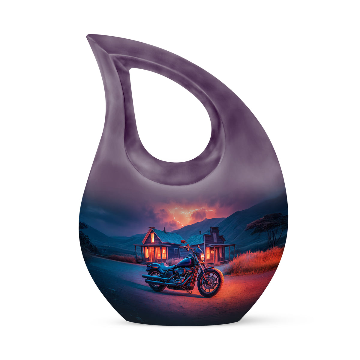 Remarkable Bike Memorial Cremation Urns - Blue 10-inch, 200 cu in - Karyliz