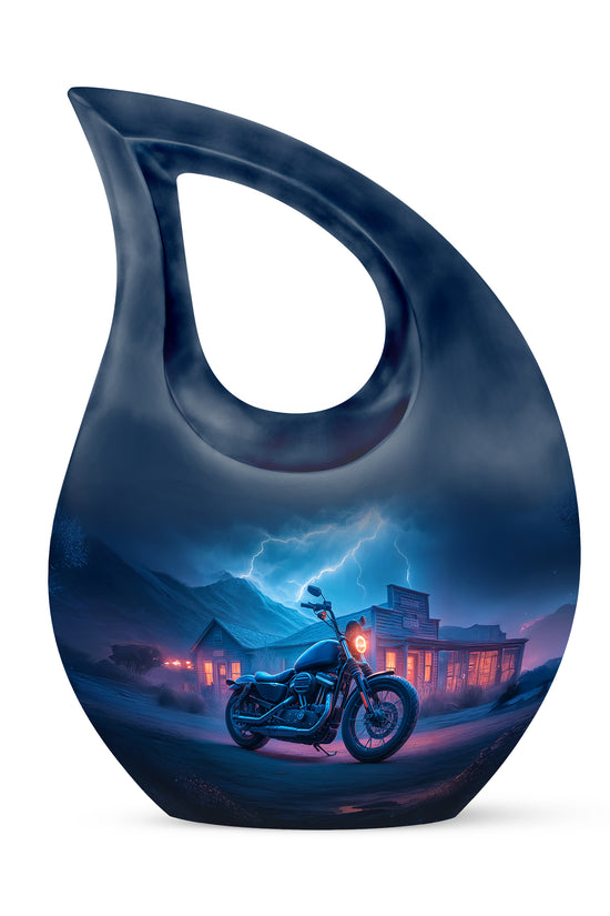 Personalized Bike Cremation Urns - Wondrous Blue 10-inch, 200 cu in - Karyliz