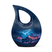 Personalized Bike Cremation Urns - Wondrous Blue 10-inch, 200 cu in - Karyliz