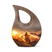 Gold Bike Sentinel Cremation Urns for Human Ashes - 10-inch, 200 cu in - Karyliz