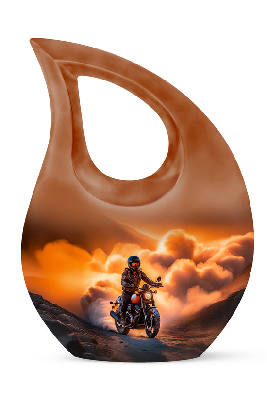 Distinguished Gold Bike Cremation Urn for Ashes - 10-inch, 200 cu in - Karyliz