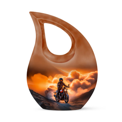 Distinguished Gold Bike Cremation Urn for Ashes - 10-inch, 200 cu in - Karyliz