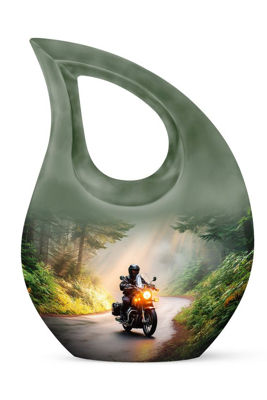 Gold Bike Memorial Cremation Urns for Human Ashes - 10-inch, 200 cu in - Karyliz