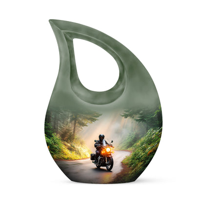 Gold Bike Memorial Cremation Urns for Human Ashes - 10-inch, 200 cu in - Karyliz