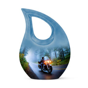 Personalized Blue Sovereign Bike Cremation Urns for Human Ashes - 10-inch, 200 cu in - Karyliz