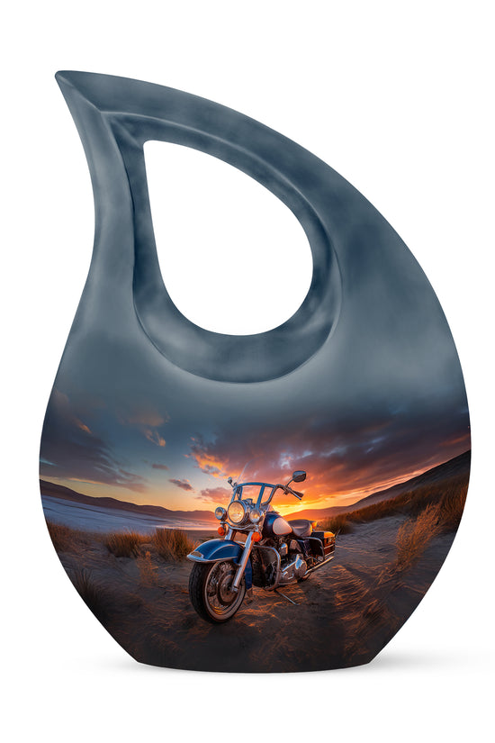 Black Bike Honor Cremation Urns for Human Ashes - 10-inch, 200 cu in - Karyliz