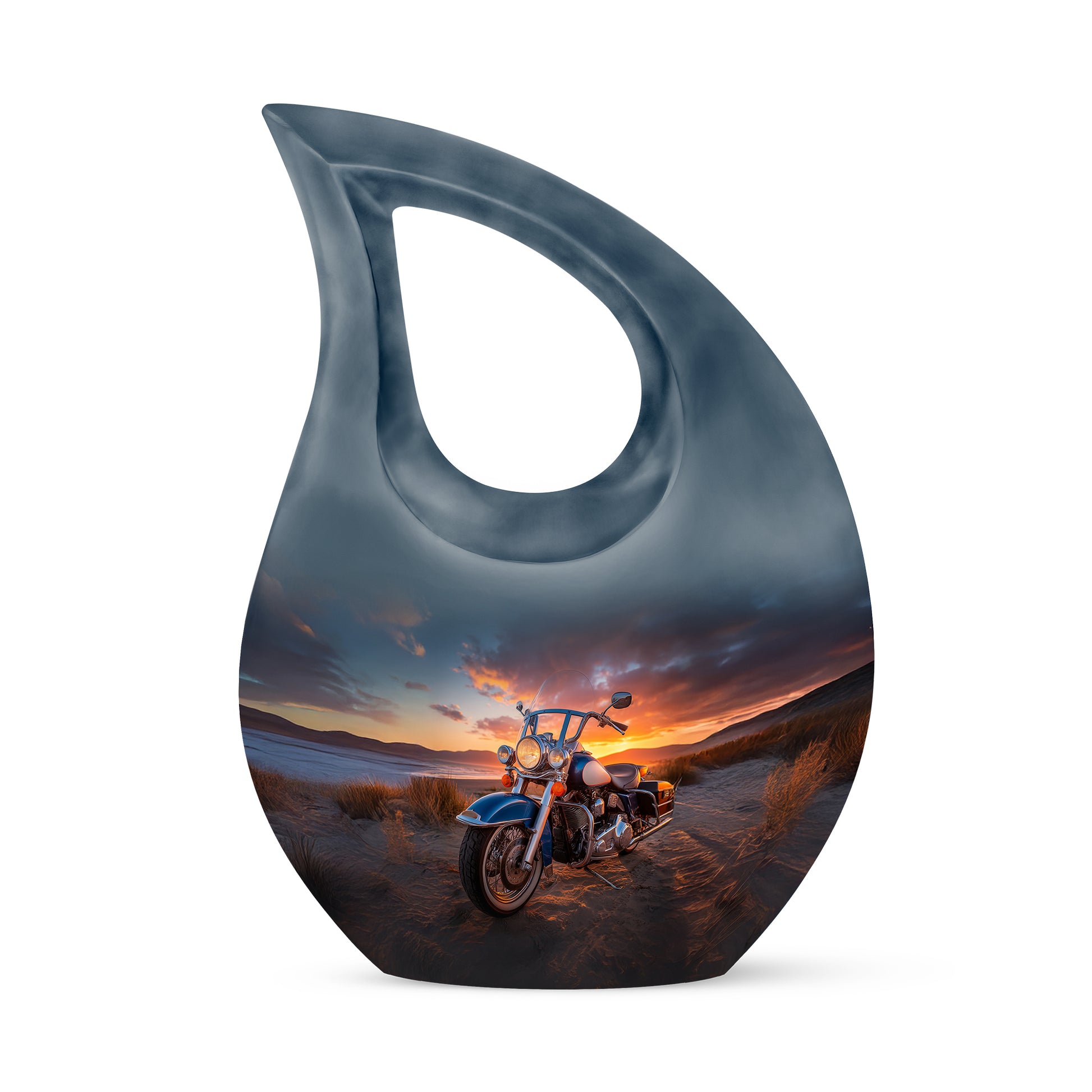 Black Bike Honor Cremation Urns for Human Ashes - 10-inch, 200 cu in - Karyliz