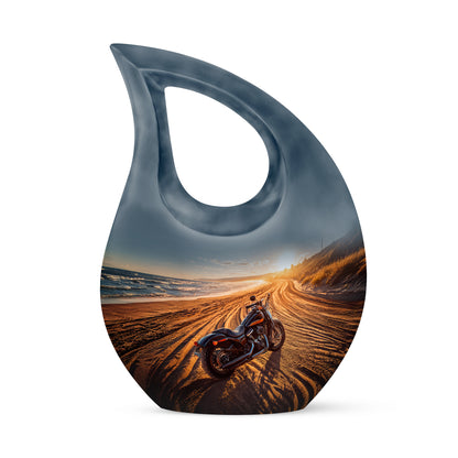 Distinguished Gray Bike Cremation Urn for Ashes - 10-inch, 200 cu in - Karyliz