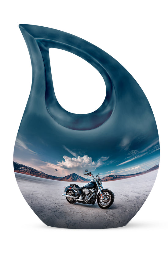 Lustrous Bike Cremation Urns for Human Ashes - Blue 10-inch - Karyliz