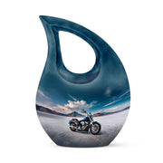 Lustrous Bike Cremation Urns for Human Ashes - Blue 10-inch - Karyliz