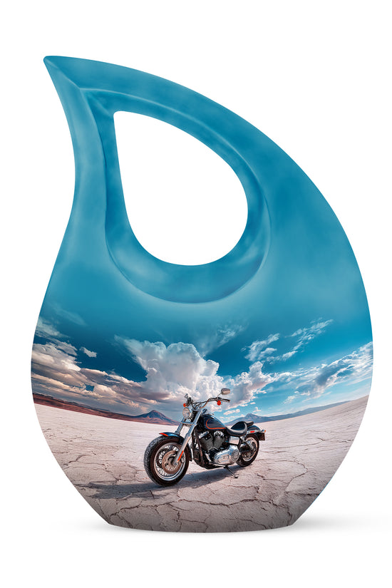 Hallowed Bike Cremation Urns for Human Ashes - Blue 10-inch - Karyliz