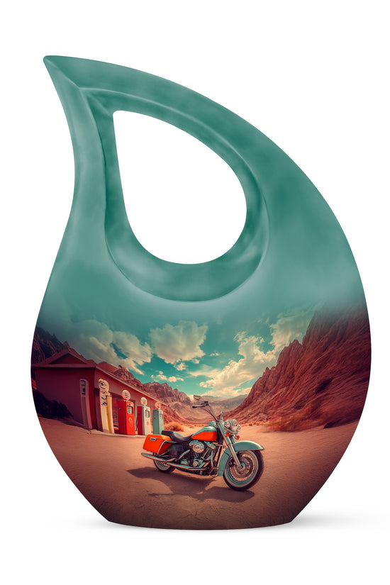 Harmonious Bike Cremation Urns for Human Ashes - Teal 10-inch - Karyliz