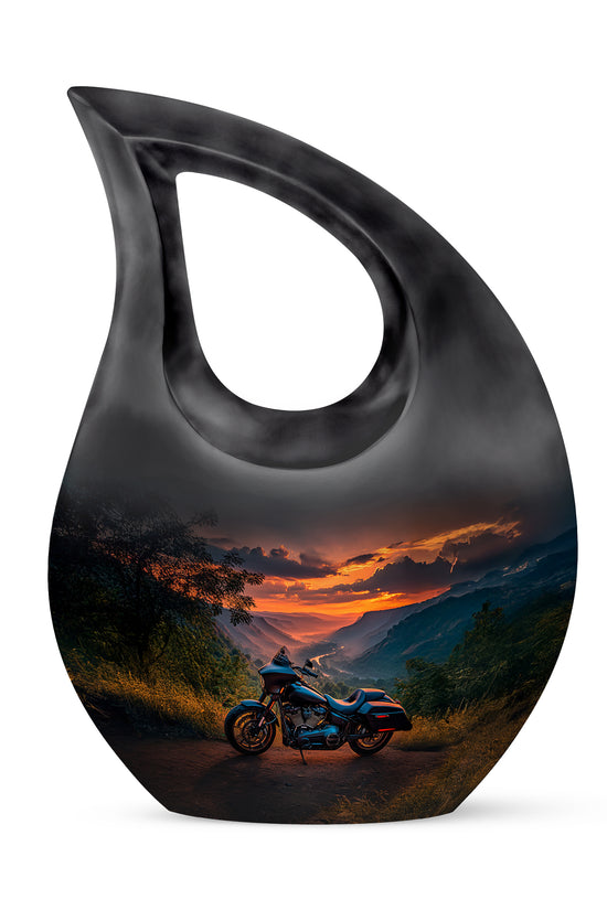 Personalized Blue Revered Bike Cremation Urns for Human Ashes - 10-inch, 200 cu in - Karyliz